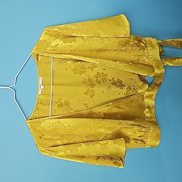 Tularosa Tops - TULAROSA | Kelly Wrap Top, Cropped, Yellow